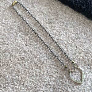 Silver and Gold Heart Pendant Necklace